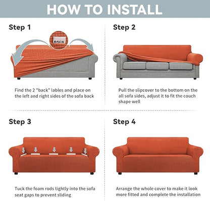 LURKA Stretch Oversized Sofa Slipcovers 1 Piece Couch Covers - Image 6