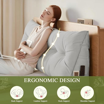 Headboard Pillow King, Large Triangular Wedge Headboard Pillow - Image 2