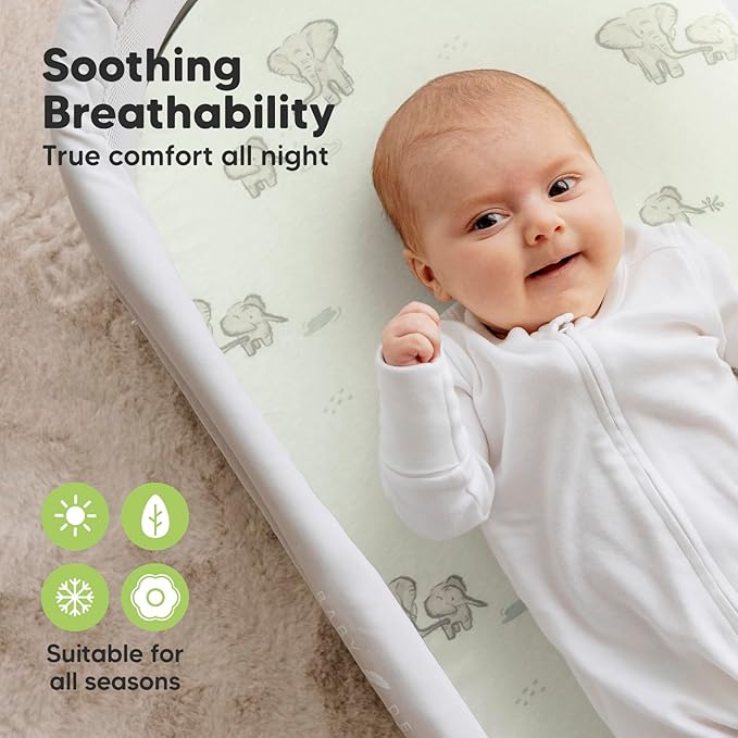 2-Pack Organic Bassinet Sheets for Girls, Boys - Image 4