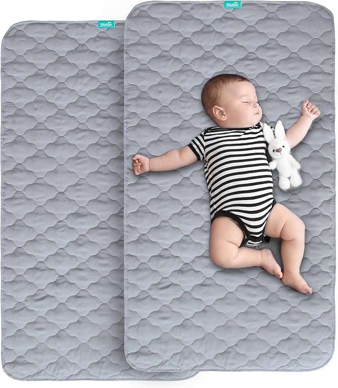 Waterproof Crib Mattress Protector Pad Cover 2 Pack 28" x 52", Anti Slip & by Bilobanbabybedding