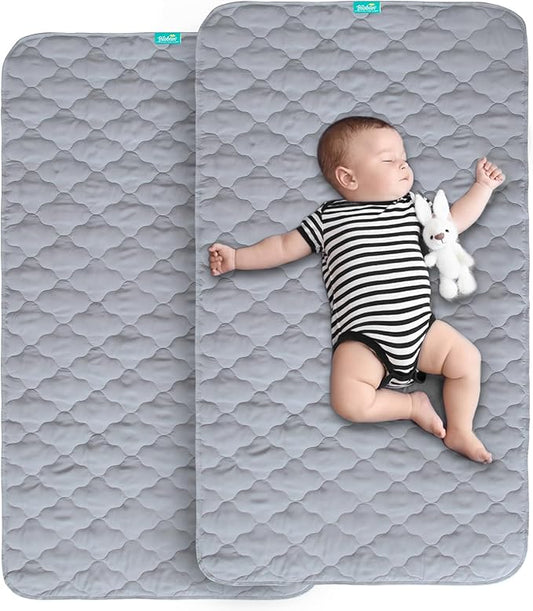 Waterproof Crib Mattress Protector Pad Cover 2 Pack 28" x 52", Anti Slip & by Bilobanbabybedding