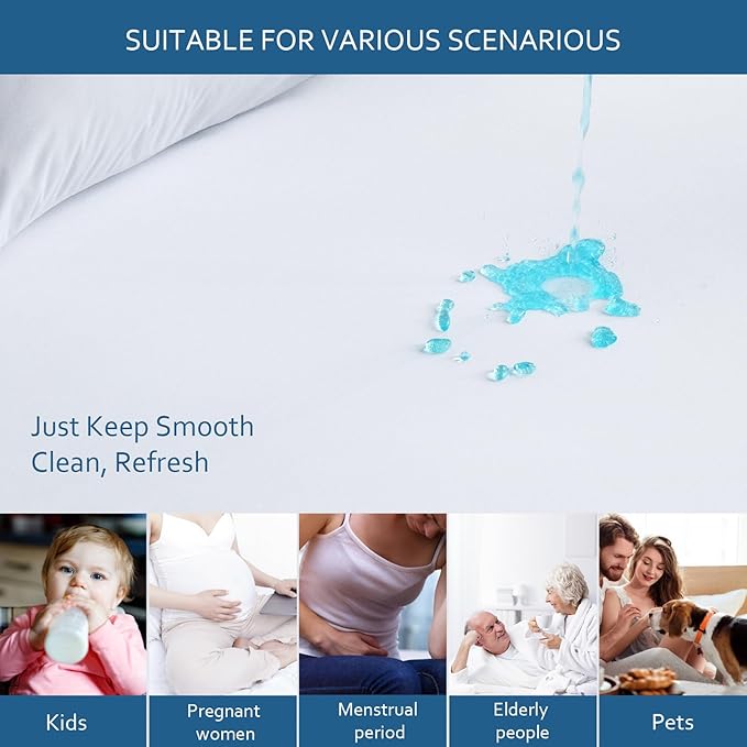 Waterproof Mattress Protector King Size, Mattress Cover Protector, Smooth Top - Image 4