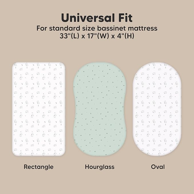 2-Pack Organic Bassinet Sheets for Girls, Boys - Image 3