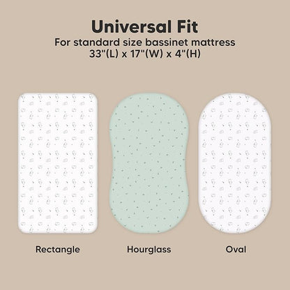 2-Pack Organic Bassinet Sheets for Girls, Boys - Image 3