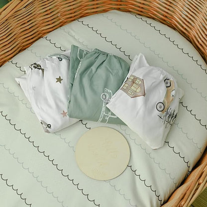 Gllquen Baby Bassinet Sheets 4 Pack, Breathable Cozy Fitted Mattress Sheet - Image 3