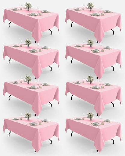 Pureegg Rectangle Table Cloth 60" x 84" – 8 Packs, Durable Polyester Tablecloth by Pureegg
