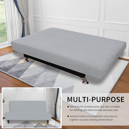 Easy-Going Stretch Futon Sofa Slipcover Armless Sofa Bed Cover Furniture - Image 4
