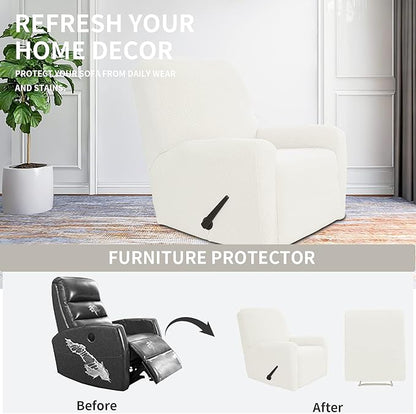 Easy-Going 4 Pieces Oversized Recliner Stretch Sofa Slipcover Sofa Cover - Image 3