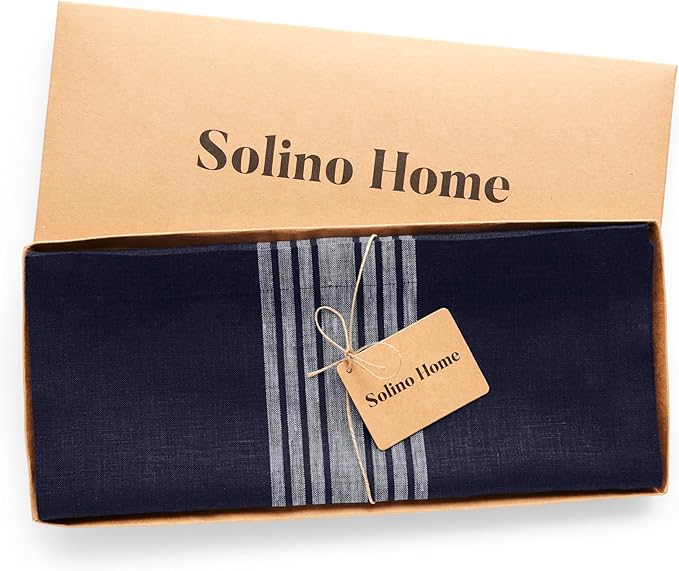 Solino Home Stripe Linen Table Runner 120 Inches Long - Image 6