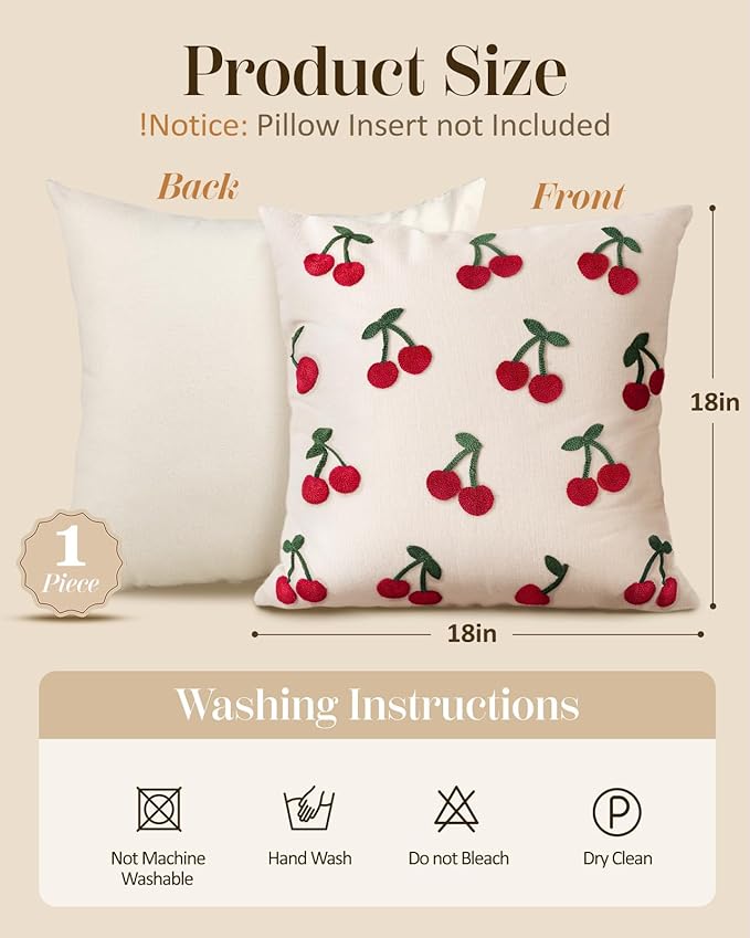 Embroidered Throw Pillow Covers 18x18 Inch - Image 4