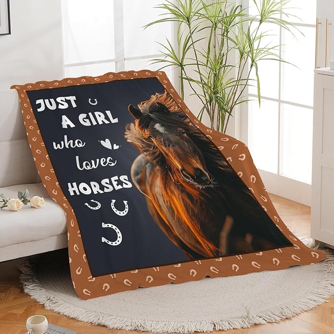 Horse Blanket Horses Throw Blanket Just A Girl Who Loves Horses Flannel Stuff - Image 7