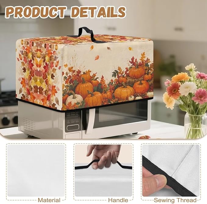Microwave Oven Dust Cover, Thanksgiving Pumpkin Polyester Dust Cover - Image 7