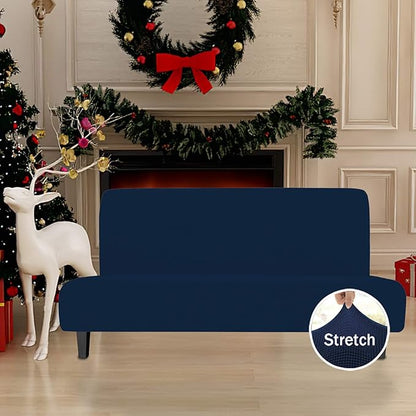 Easy-Going Stretch Futon Slipcover Armless Futon Bed Cover Furniture Protector - Image 2