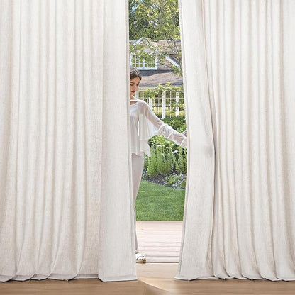 MIULEE Non-See-Through Privacy Linen Curtains 2 Panels, Light Filtering Window - Image 2