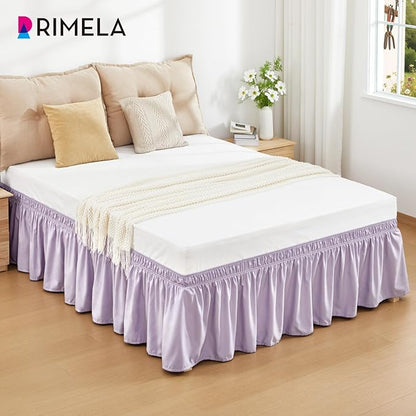 RIMELA Lavender Purple Bed Skirt King Size 18 Inch Drop, Wrap Around Elastic - Image 9