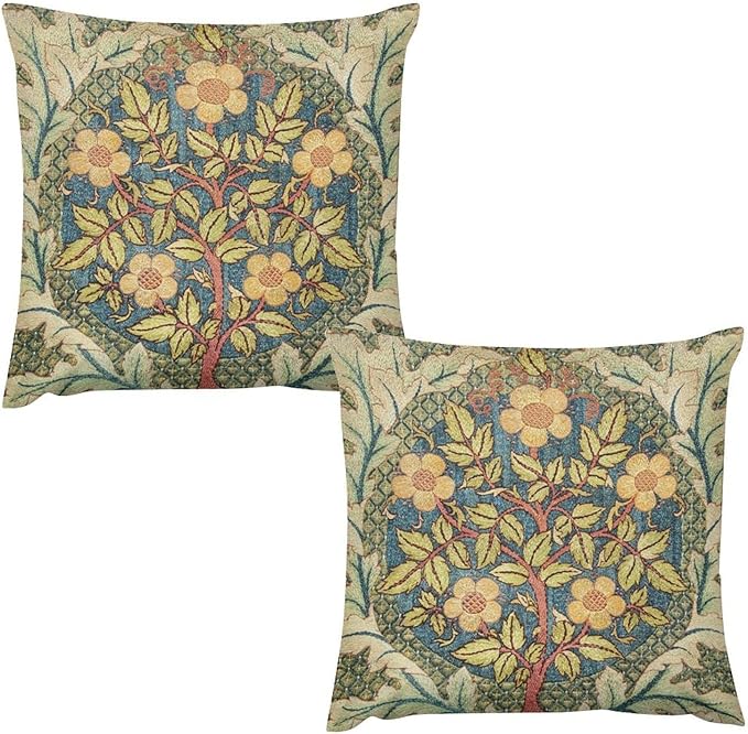 William Morris Floral Original Throw Pillow Covers Boho Art Retro Design Cozy by XBDDZSW