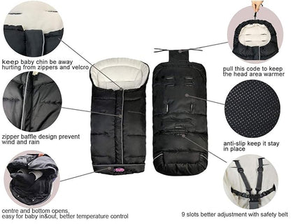 Go 3-Seasons Water Repellent Stroller Footmuff, Baby Cozy Toe Pushchair - Image 3