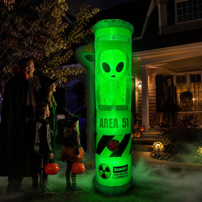 8FT Halloween Alien Inflatable Blow Up Outdoor Decorations with LEDs