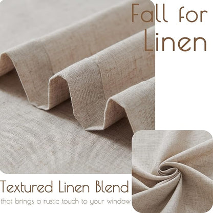 jinchan Grey Kitchen Curtains and Valances Set 3 Pieces Linen Tiers and Valance - Image 3