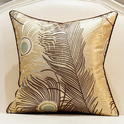 Avigers 18 x 18 Inches Light Brown Peacock Feathers Cushion Cases Luxury Throw by Avigers
