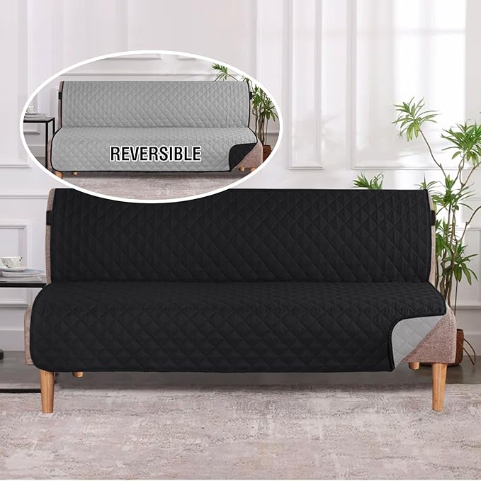 H.VERSAILTEX Reversible Futon Cover Water Repellent Armless Sofa Slipcover - Image 2