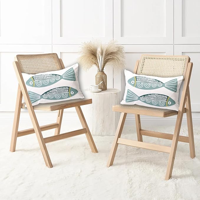 2 PCS Embroidered Throw Pillow Cover Cotton Decorative Rectangle Cushion Cases - Image 2