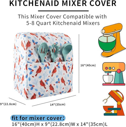 Stand Mixer Cover, Cardinal Print Kitchen Mixer Cover Compatible - Image 2