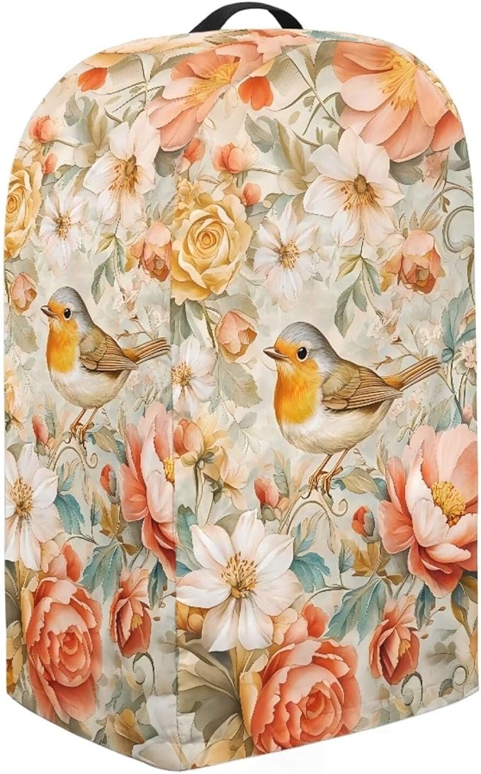 Floral Birds Blender Dust Cover Kitchen Appliance Oil-Proof Food Processor - Image 4