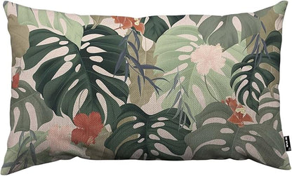 TKS MITLAN Hibiscus Flowers Pillow Covers 12 x 20 Inch Tropical Plants by TKS+MITLAN