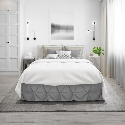 Nestl Dark Grey Bed Skirt Twin Size, Pinch Pleat Twin Bed Skirt, Hotel Quality - Image 9