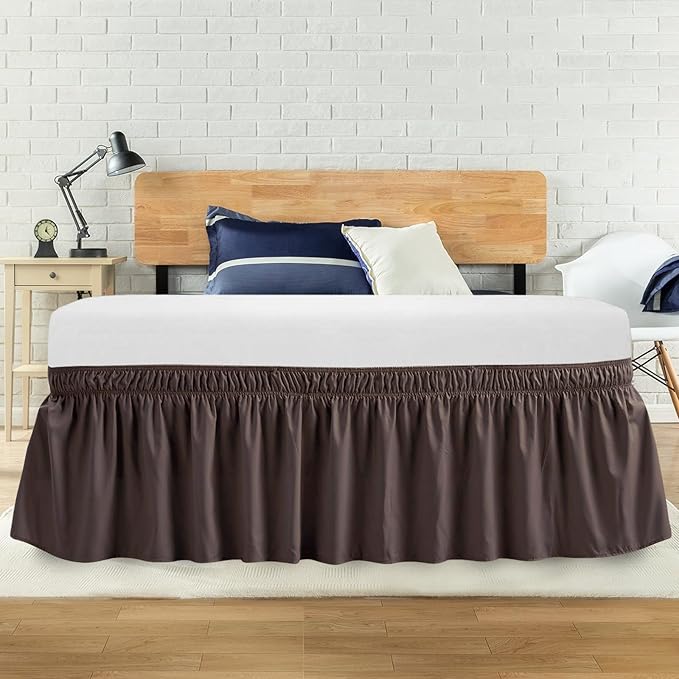 King Bed Skirt, Elastic Wrap Around Bed Skirt King Size, Bed Skirts by ANARACHON