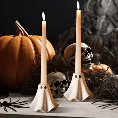 Conelist 2 Pcs Halloween Ghost Candle Holders Ceramic