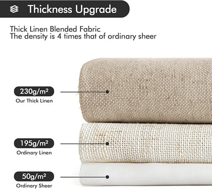 MIULEE Non-See-Through Privacy Linen Curtains 2 Panels, Light Filtering Window - Image 5