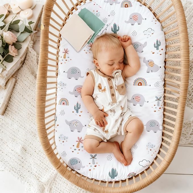 3 Pack Stretchy Bassinet Sheets - Image 6