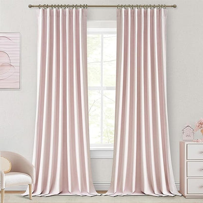 Blackout Curtains for Nursery 108 Inches Long, Thermal Insulated Drapes Modern by QJMYDECO