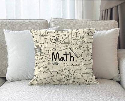 Moslion Education Pillow Cover Physics Mathematical Formula Doodle School Angle - Image 6