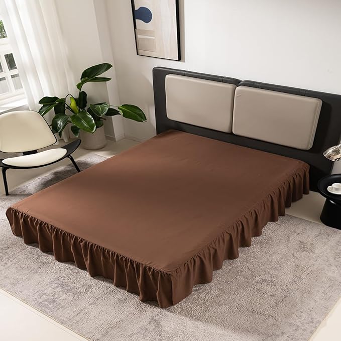 Brown Bed Skirt Twin Size Ruffled Bed Skirt - Image 6