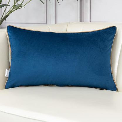 Aeckself European Floral Pillow Cover 12x20 Inch, Luxury Velvet Embroidered - Image 2