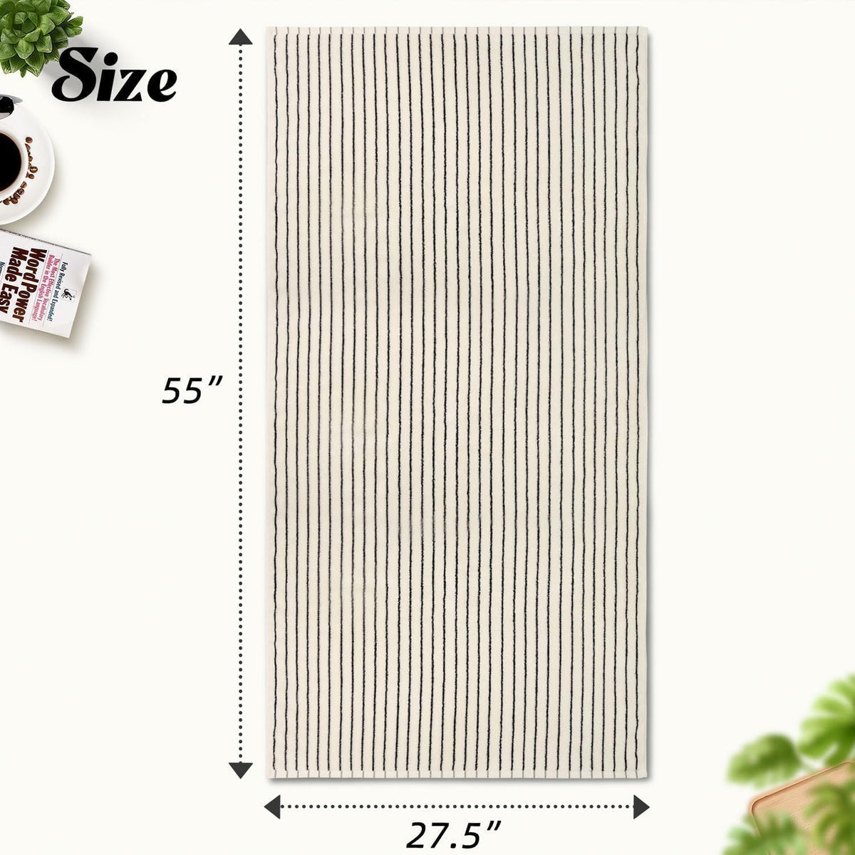 black and ivory striped bath towels set of showing dimensions