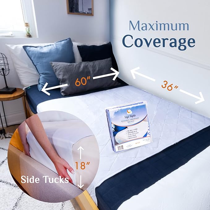 Washable Incontinence Bed Pad 36x60 – Soft, Absorbent & Waterproof Mattress - Image 4