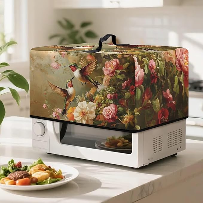 Microwave Oven Dust Cover, Hummingbird Polyester Waterproof Microwave Dust - Image 3