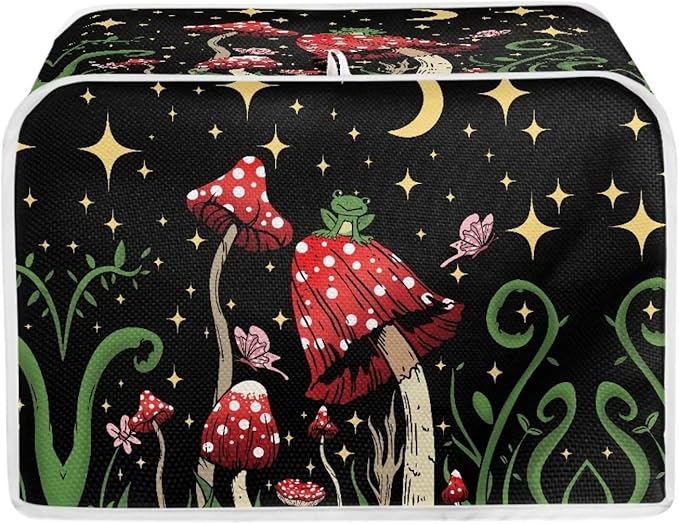 ZFRXIGN Butterfly Mushroom Toaster Cover 4 Slice Wide Slot Toaster Dust Covers by ZFRXIGN