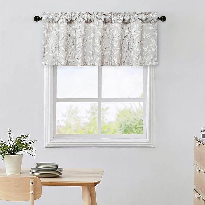 Leeva Leaves Printing Curtains Valances - Image 2