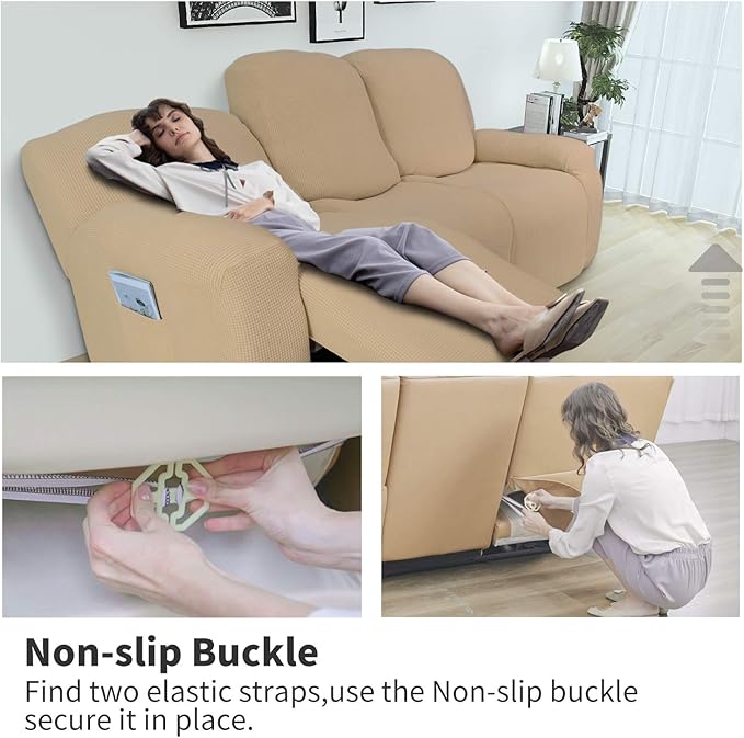 Easy-Going 6 Pieces Recliner Loveseat Stretch Sofa Slipcover Sofa Cover - Image 3