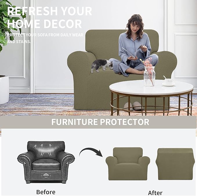Easy-Going Stretch Oversized Chair Sofa Slipcover 1-Piece Couch Sofa Cover - Image 4