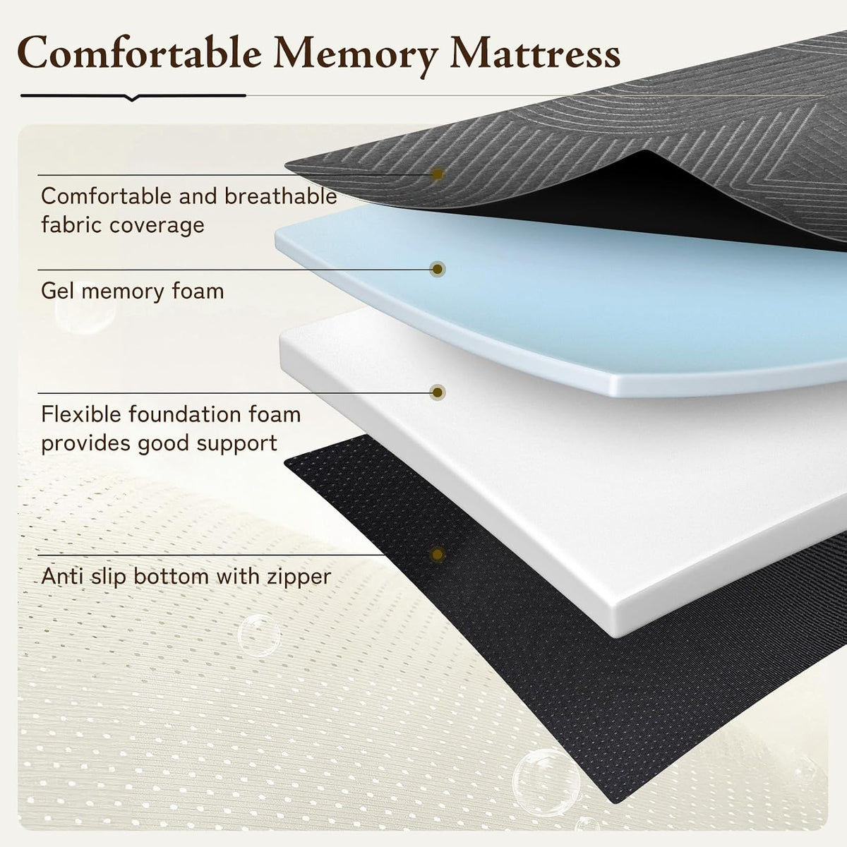 gembed tri folding mattress full size - 6 shown in use
