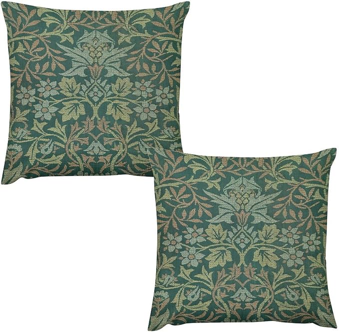 William Morris Floral Original Throw Pillow Covers Boho Chic Retro Floral Cozy by XBDDZSW