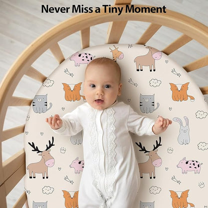 Baby Bassinet Sheets Girl Boy, Fitted Bassinet Sheet Set 3 Pack Bassinet - Image 6