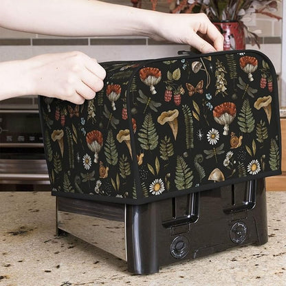 Vintage Witch Leaves Plant Mushroom 4 Slice Toaster Cover, Waterproof Toaster - Image 2
