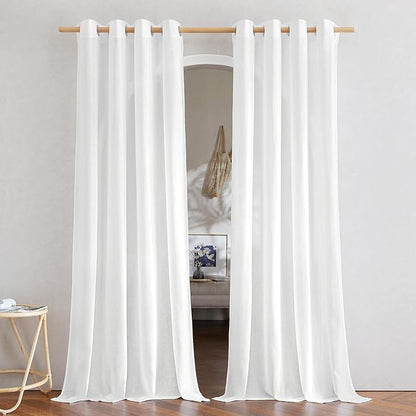 NICETOWN Rustic Linen 144 inch Long Curtains by NICETOWN